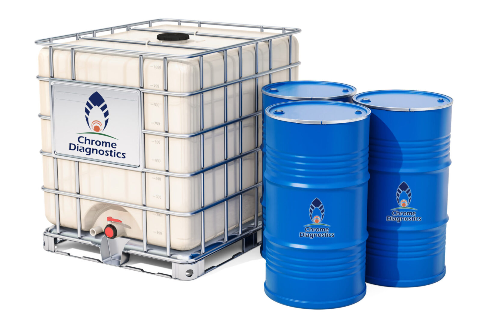 Intermediate bulk container with metallic barrels